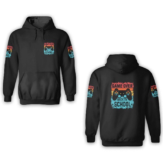 Game Over Back to School 3D Hoodies – Retro Gamer