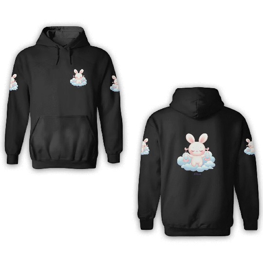 Sweet Bunny Libra Illustration 3D Hoodies