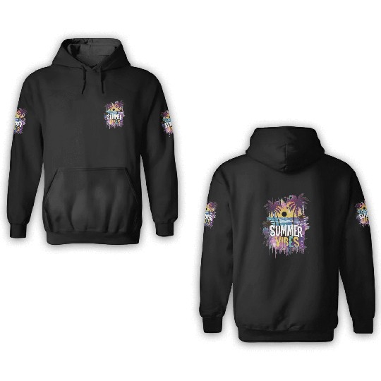 Tropical Sunset Summer Vibes Design 3D Hoodies