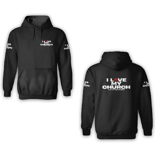 I Love my Church - Red 3D Hoodies