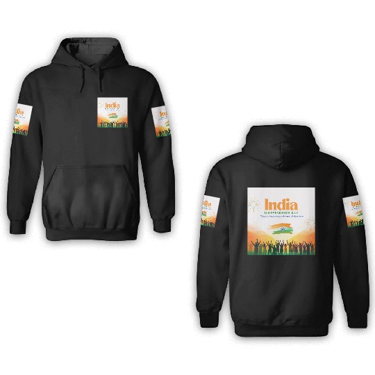 Vibrant India Independence Day Celebration 3D Hoodies