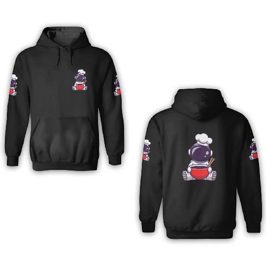 Cosmic Chef Cartoon Design 3D Hoodies