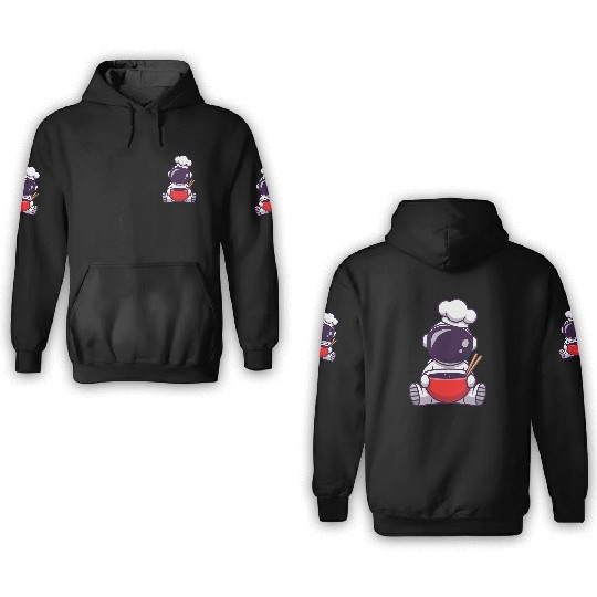 Cosmic Chef Cartoon Design 3D Hoodies