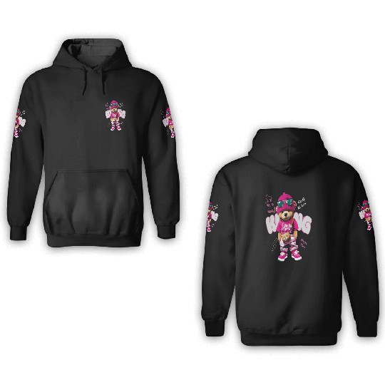 Trendy Teddy Bear Streetwear Design 3D Hoodies