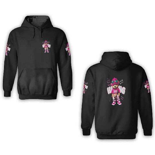 Trendy Teddy Bear Streetwear Design 3D Hoodies