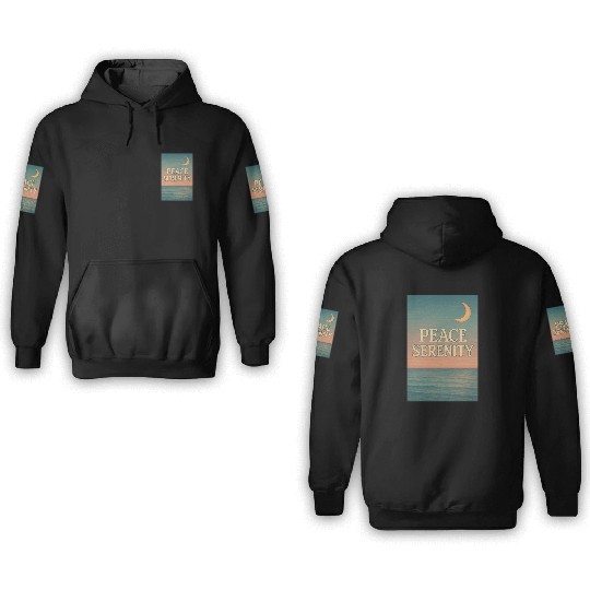 Peace Serenity Vintage Ocean Aesthetic Art 3D Hoodies
