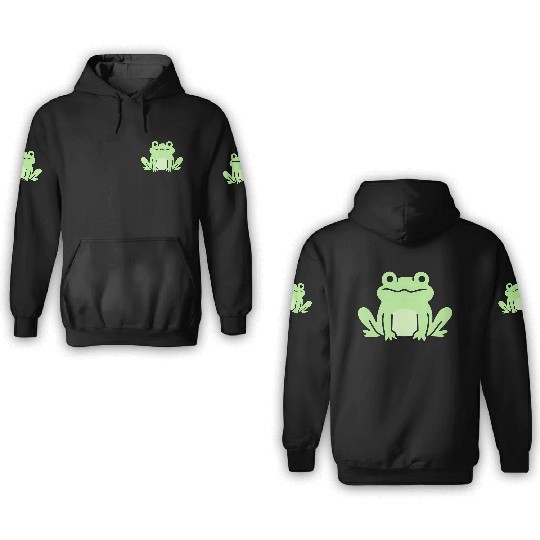 Lime Green Cartoon Frog Design 3D Hoodies