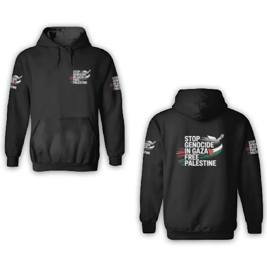 Free Palestine Now – End Genocide in Gaza 3D Hoodies