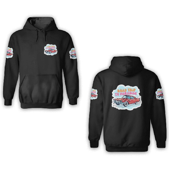 Vintage Classic Car Road Trip Design 3D Hoodies