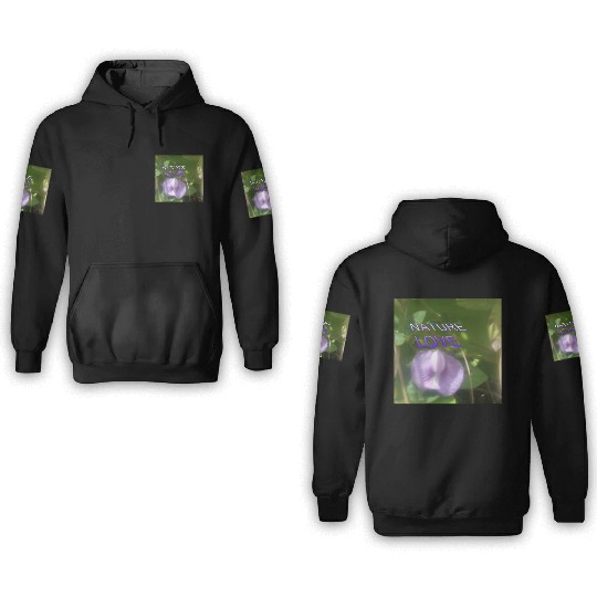 Nature Love with Purple Flower Art 3D Hoodies
