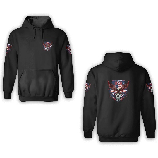 USA Soccer World Cup 2026 Eagle Patriotic Apparel 3D Hoodies