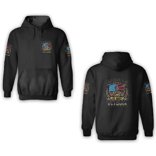 Proud US Army Vet Emblem 3D Hoodies