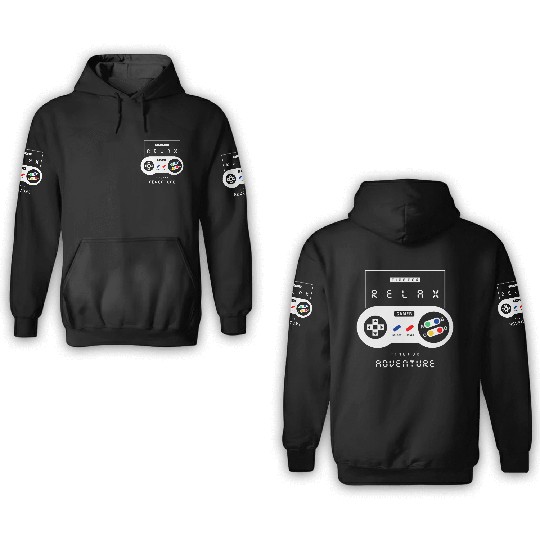 Retro Gaming Controller Adventure Relax 3D Hoodies