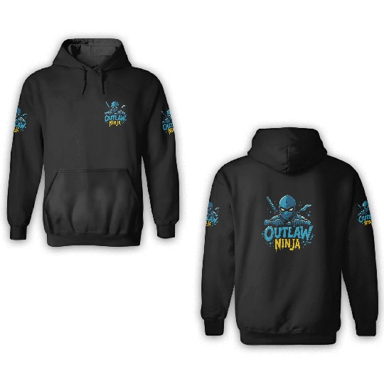 Outlaw Ninja Cartoon Design 3D Hoodies