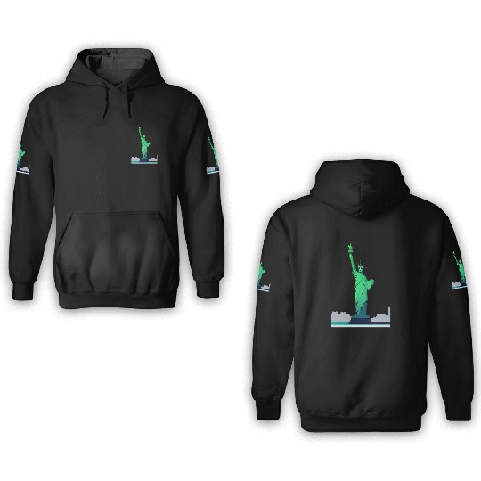 Modern Minimal Statue of Liberty – New York Icon 3D Hoodies