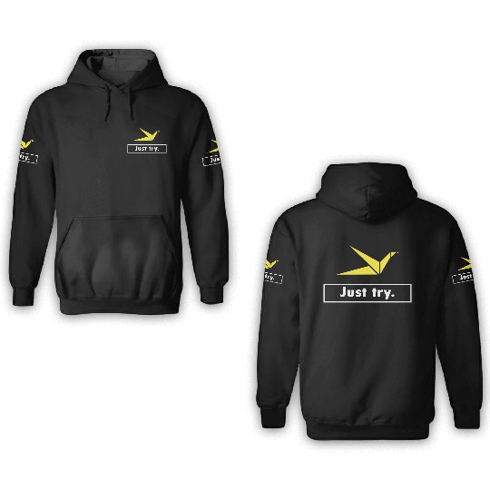 Just Try – Origami Bird (Eagle) Motivational 3D Hoodies