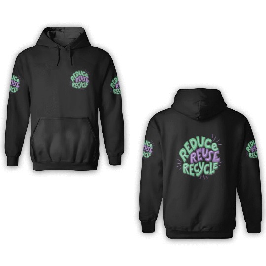 Eco-Friendly Reuse Recycle Design 3D Hoodies