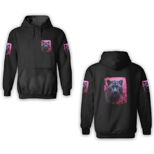 Pink Pop Art Black Panther  3D Hoodies
