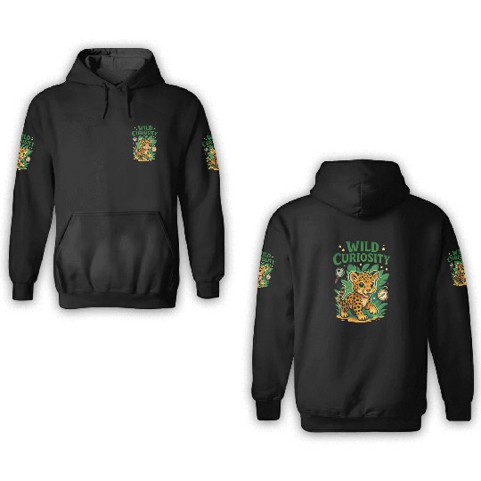 Wild Curiosity: Playful Jungle Leopard 3D Hoodies
