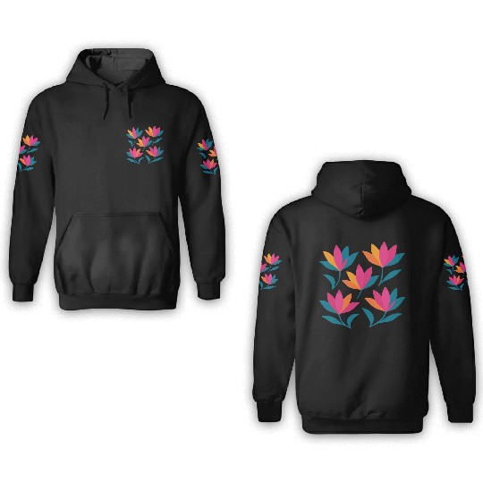 Colorful Abstract Tulips Graphic 3D Hoodies