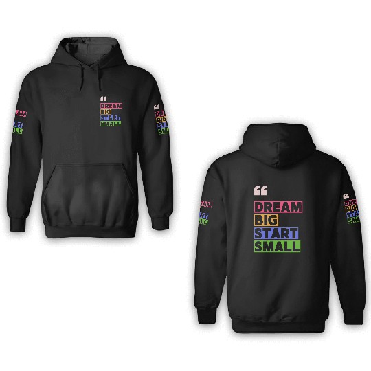 Inspirational Motif with Bold Typography 3D Hoodies