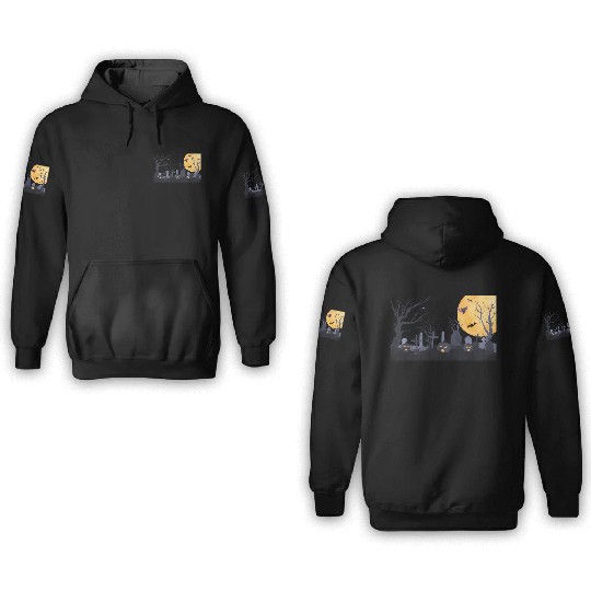 Trick-or-Treat Pumpkin Graveyard 3D Hoodies