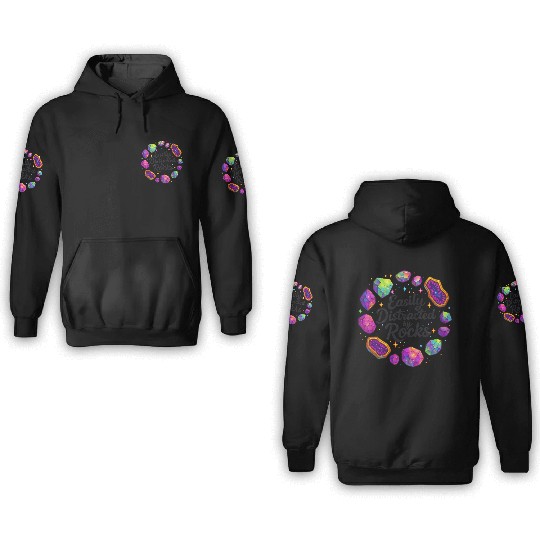 Vibrant Cosmic Ruby Crystal Art 3D Hoodies