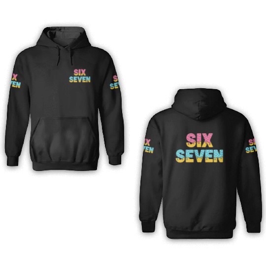 67 Six Seven Meme Funny Ice Cream Drip Waffle Cone 3D Hoodies
