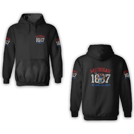 Michigan Wolverine State 3D Hoodies