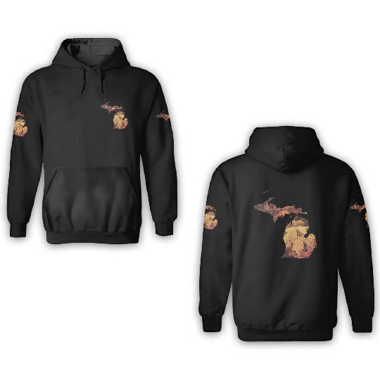 Michigan Autumn Fall Leaves 3D Hoodies