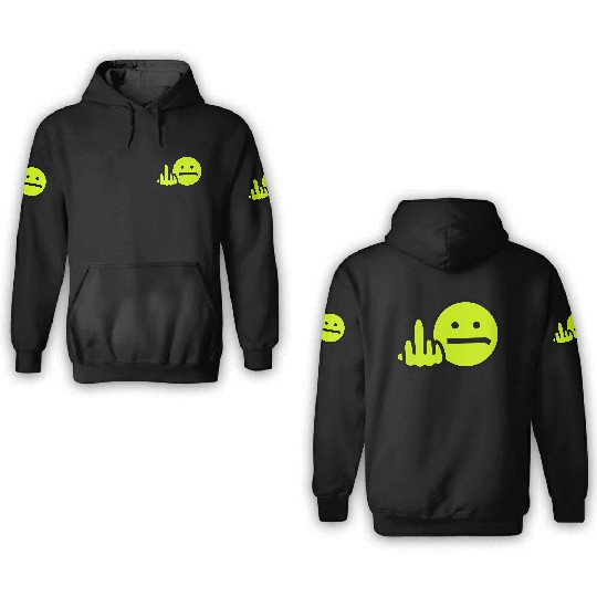 Angry Smiley technical remix 3D Hoodies