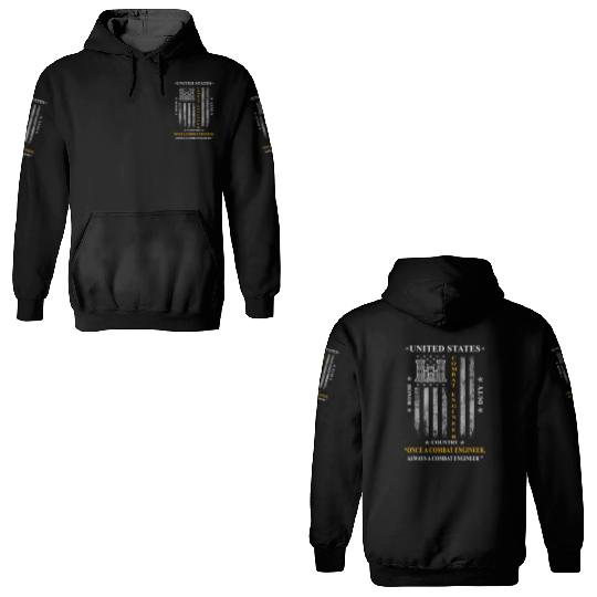 combat engineer, us army combat engineer, army com 3D Hoodies