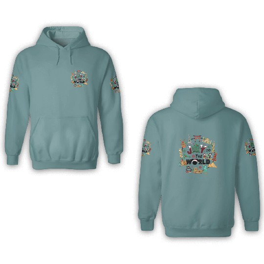 Discover Epcot Christmas 3D Hoodies, Joy to the World, Disney Christmas
