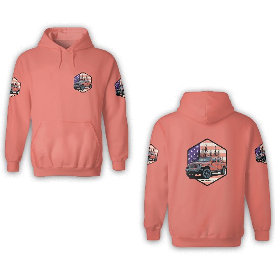 Jeep Gladiator JT US Flag - Offroad 3D Hoodies