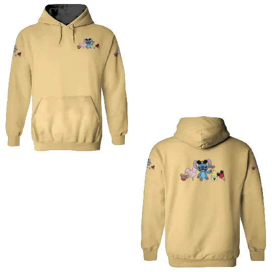 Disney Stitch Snacks 3D Hoodies, Disney Stitch 3D Hoodies, Stitch Bunny 3D Hoodies