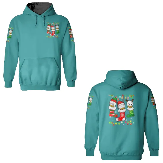 Disney DuckTales Huey, Louie, Dewey Christmas Socks Lights 3D Hoodies