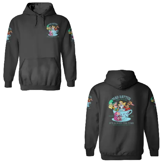 Vintage Alice in Wonderland 3D Hoodies, Mad Hatter 3D Hoodies, Tea Party 3D Hoodies, Disney Family Vacation, Disneyland Trip