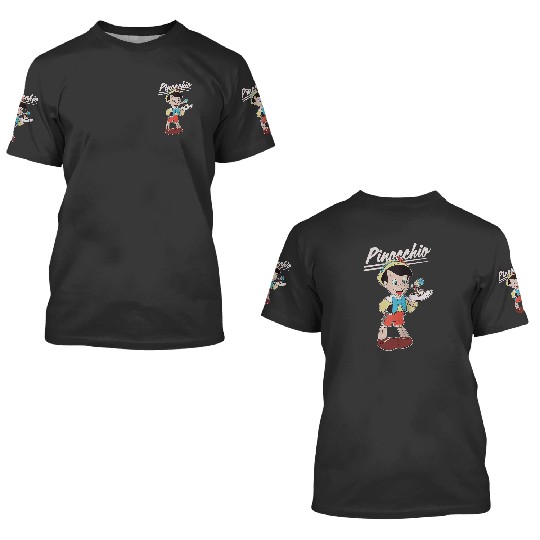 Retro Disney Pinocchio and Jiminy Cricket 3D T Shirts