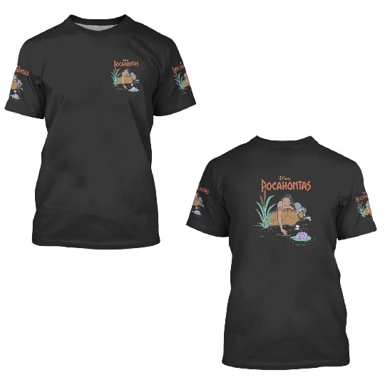 Disney Pocahontas Meeko Afternoon Dreaming 3D T Shirts, Princess Pocahontas 3D T Shirts