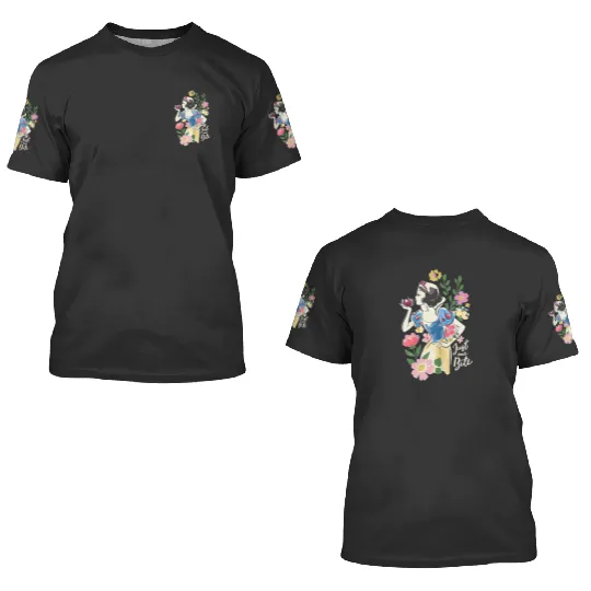 Retro Disney Snow White And The Seven Dwarfs Floral 3D T Shirts,
