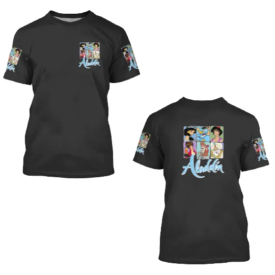 Disney Aladdin Characters Group 3D T Shirts