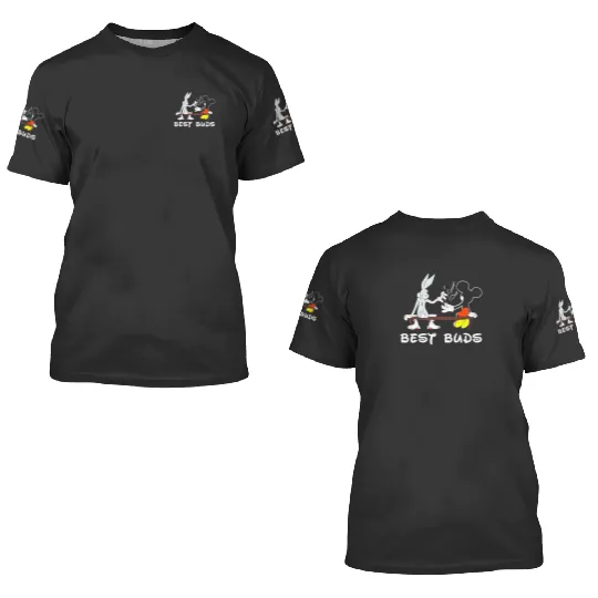 Best Buds Disney 3D T Shirts - Bugs Bunny & Mickey Mouse cotton 3D T Shirts, Graphic 3D T Shirts for men, women, Unisex,  Gifts
