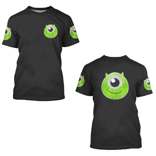 Disney Pixarss Monsters University Mike Wazowski Big Face Logo 3D T Shirts