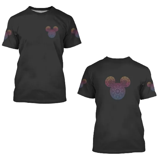 Disney Mickey And Friends Mandala Mickey Ears 3D T Shirts