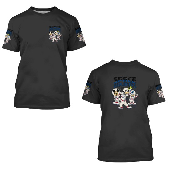 Disney Mickey Goofy Donald Space Explorers 3D T Shirts