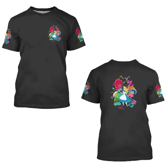 Disney Alice in Wonderland Wildflower Forest 3D T Shirts