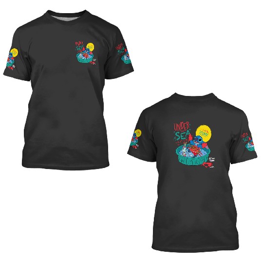 Disney 100 Stitch in Costume Little Mermaid Under the Sea 3D T Shirts