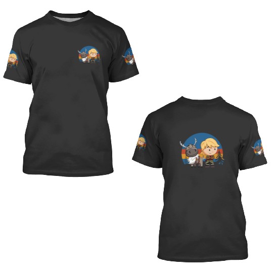 disney frozenss 2 Sven and Kristoff Chibi 3D T Shirts