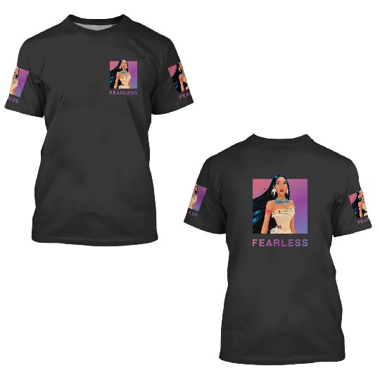 Disney Princess Pocahontas FEARLESS Purple Ombre 3D T Shirts