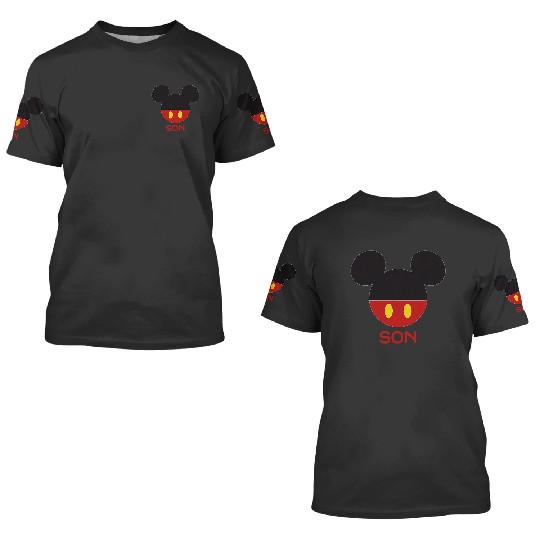 Disney Mickey Mouse Red Shorts Icon Son Family 3D T Shirts